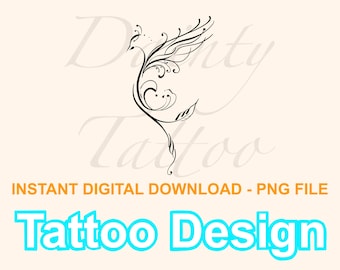 Phoenix Tattoo Design Digital Download PNG