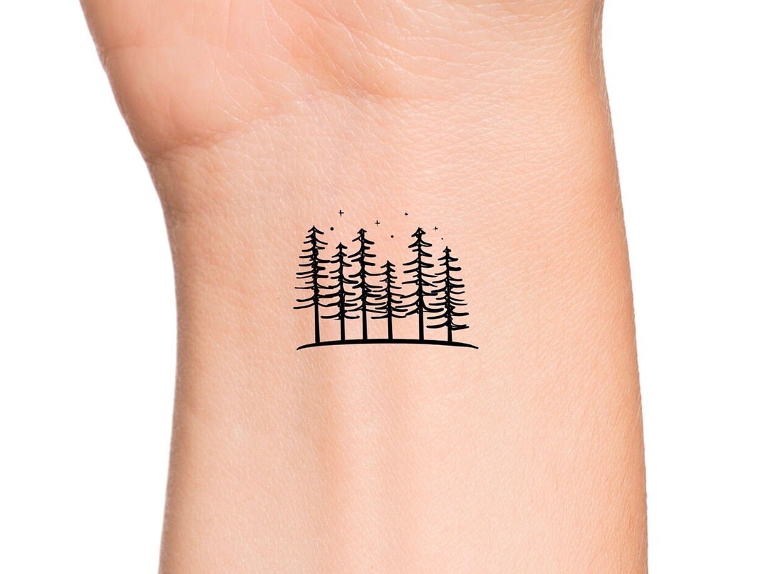 6 Trees Temporary Tattoo / Minimalist Trees Tattoo Etsy