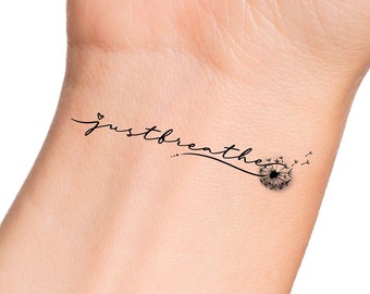 Just Breathe Dandelion Temporary Tattoo