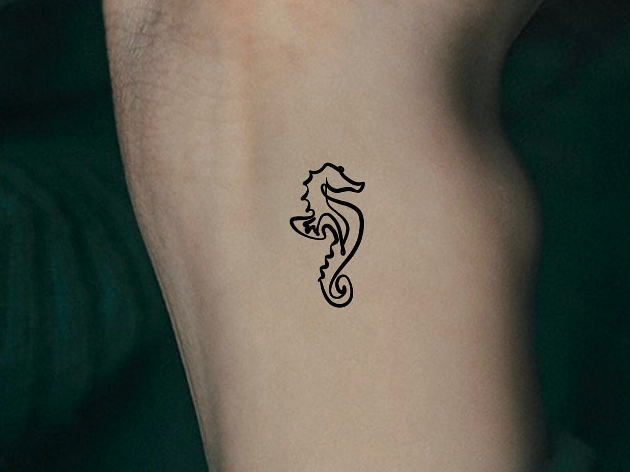 Seahorse Temporary Tattoo - Etsy 日本