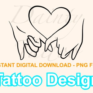 Pinky Promise Heart Tattoo Design Digital Download PNG
