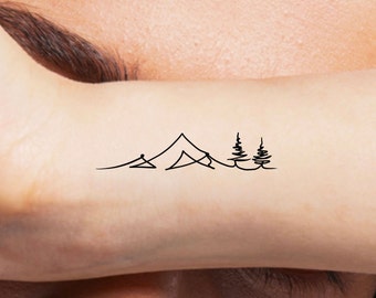 Mountain Lone Pine Trees Temporary Tattoo