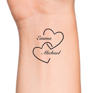 Custom Names Temporary Tattoo / custom hearts tattoo