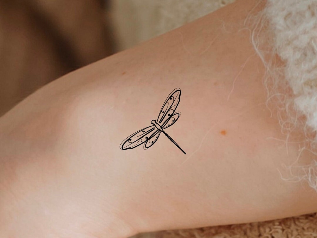 Dragonfly Swirls Temporary Tattoo - Etsy Israel, image size:1080x810