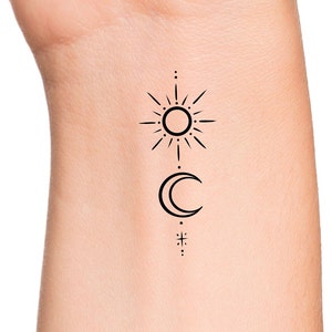 Sun and Moon Temporary Tattoo