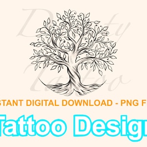 Tree Of Life Tattoo Design Digital Download PNG