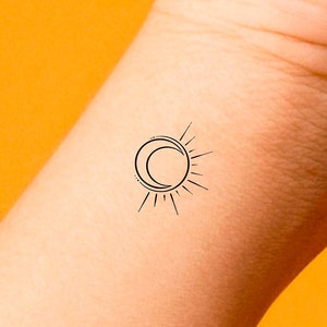Sun Moon Temporary Tattoo