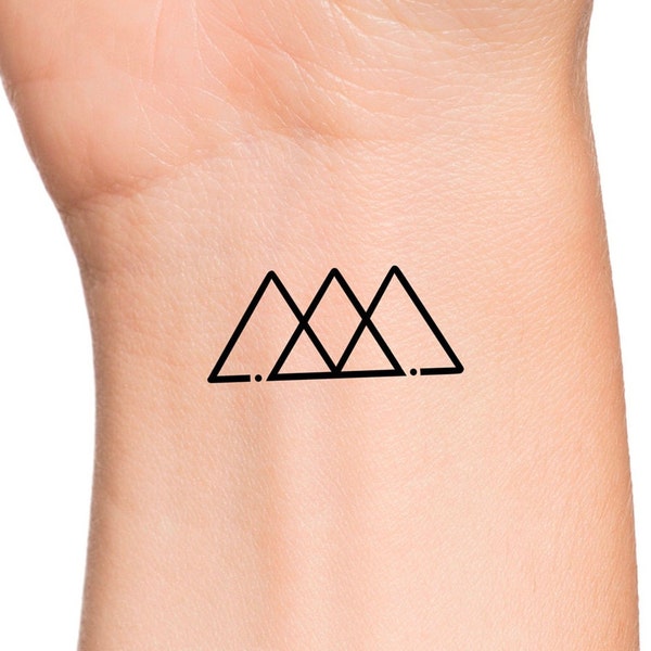 3 Triangles Temporary Tattoo triangle trinity tattoo geometric tattoo