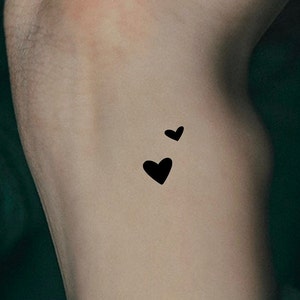 2 Hearts Temporary Tattoo