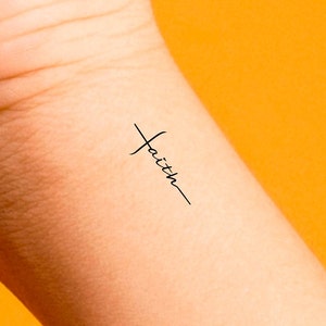 Little Faith Cross Temporary Tattoo
