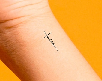 Little Faith Cross Temporary Tattoo