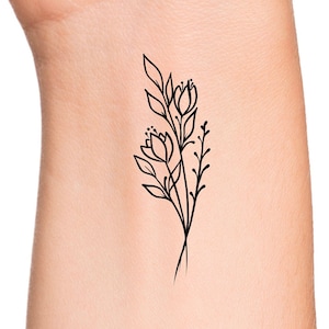 Temporary Tattoo Wildflowers / floral tattoo