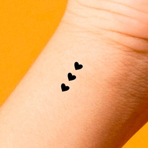 3 Tiny Hearts Temporary Tattoo