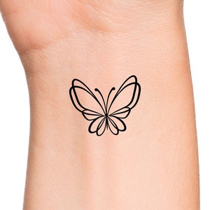 Butterfly Line Temporarily Tattoo Butterfly Outline Women Wrist Tattoo