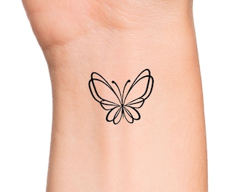 Butterfly Line Temporarily Tattoo Butterfly Outline Women Wrist Tattoo