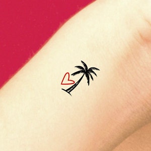 Palm Tree Heart Temporary Tattoo