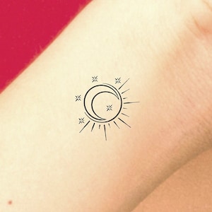 Moon Sun Stars Temporary Tattoo