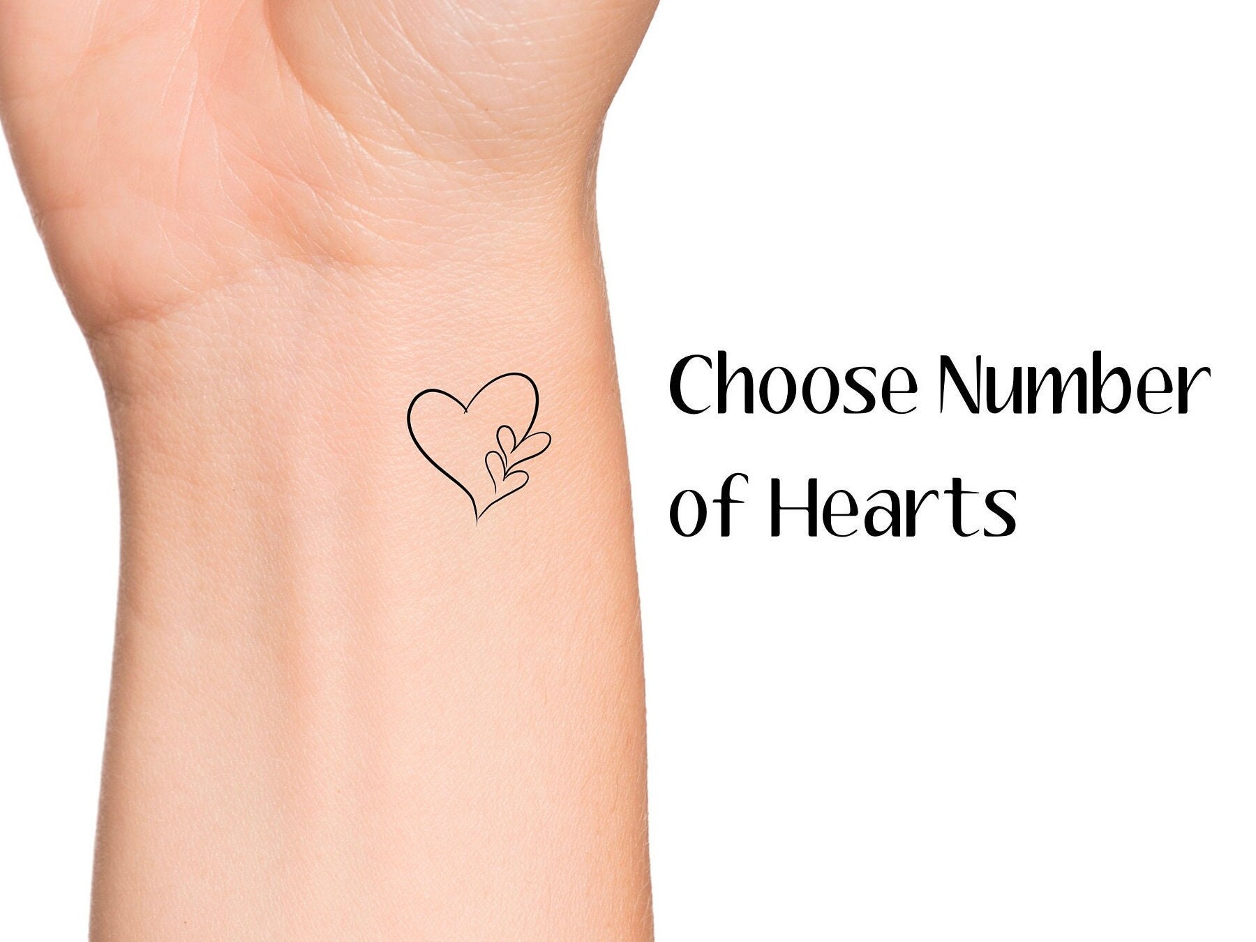 Hearts Temporary Tattoo Choose Your Number of Little Hearts Tattoo ...