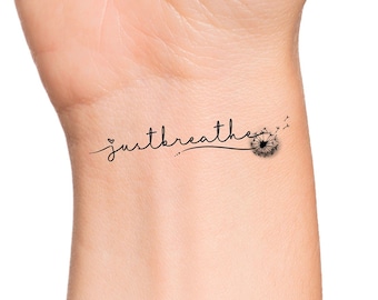 Just Breathe Dandelion Temporary Tattoo