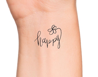 Happy Flower Tatouage temporaire
