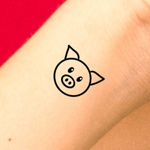 Piggy Temporary Tattoo / Animal Tattoo