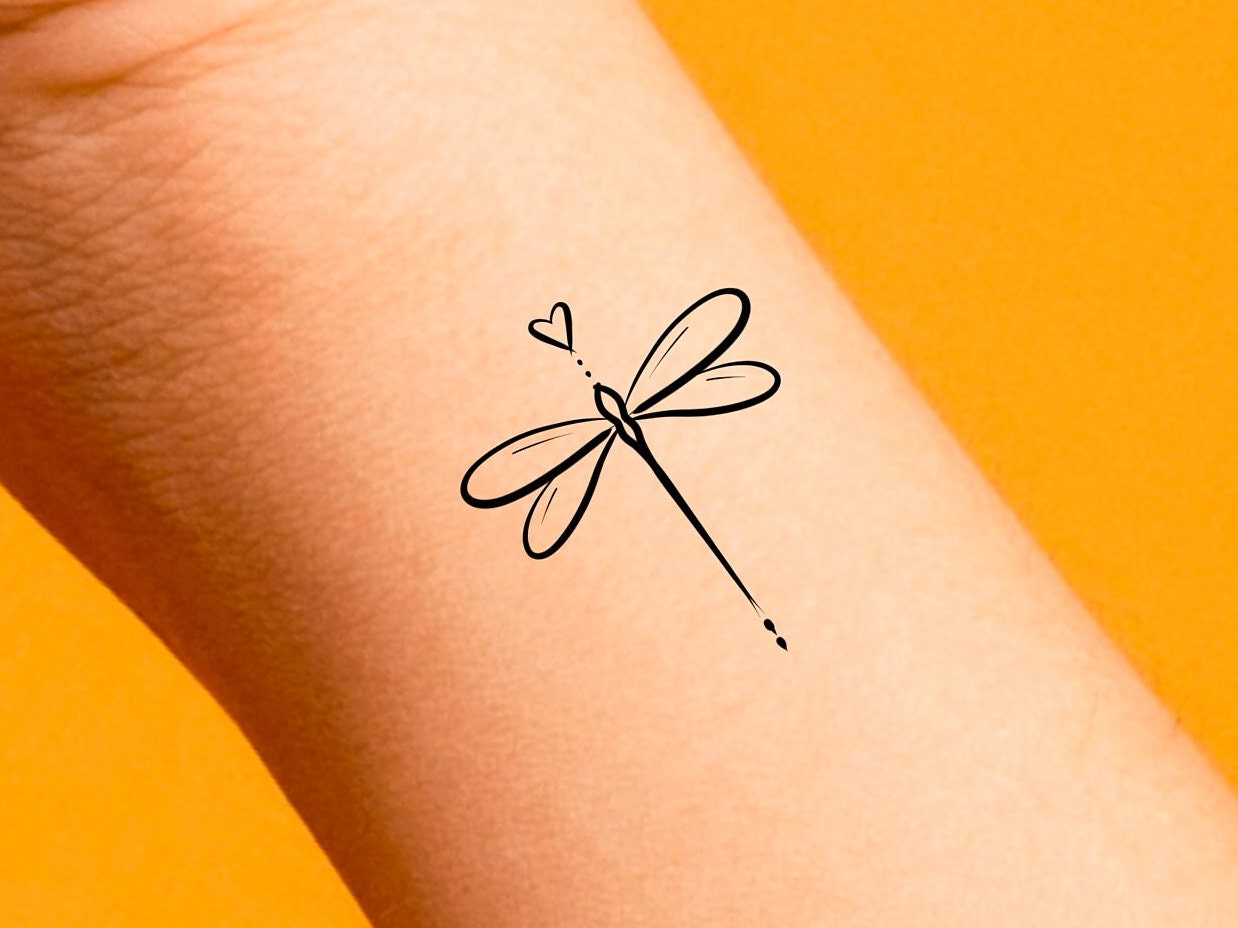 Buy Dragonfly Outline Temporary Tattoo Dragon Fly Insect Wrist Online in  India  Etsy