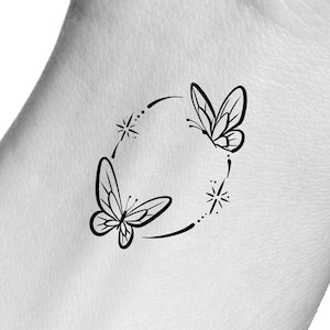 Butterfly Stars Temporary Tattoo / 2 butterflies tattoo