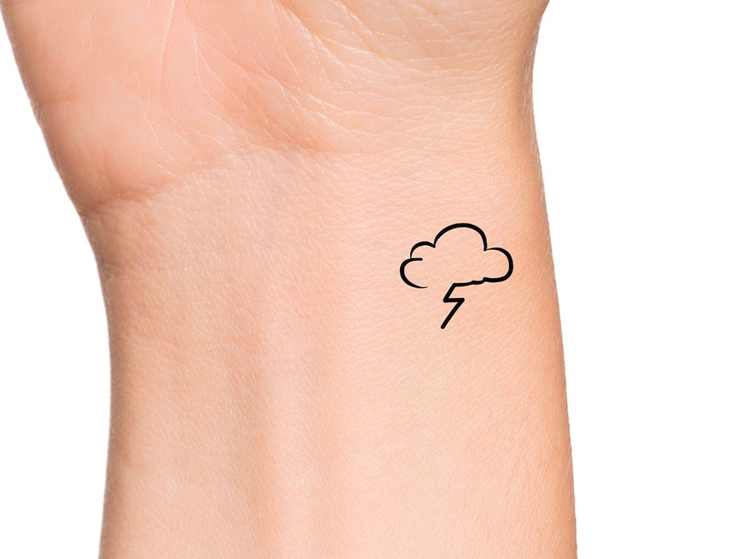 Storm Cloud Temporary Tattoo / Lightning Tattoo - Etsy