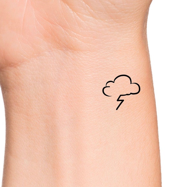 Storm Cloud Temporary Tattoo / lightning tattoo