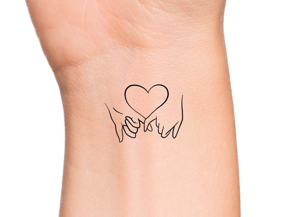 Pinky Promise Heart Temporary Tattoo  Etsy