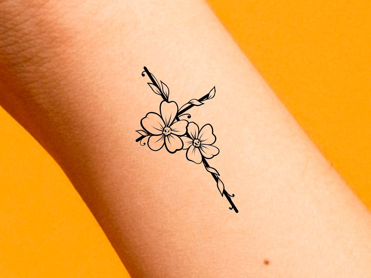 Cross Flower Tattoo  Etsy