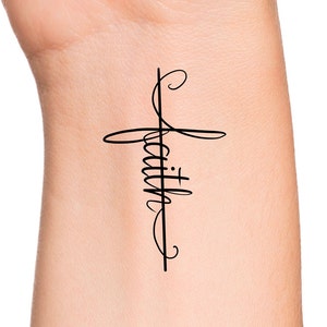 Faith Cross Temporary Tattoo / religious tattoo / cross tattoo