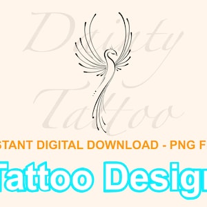 Phoenix Digital Download Tattoo Design PNG