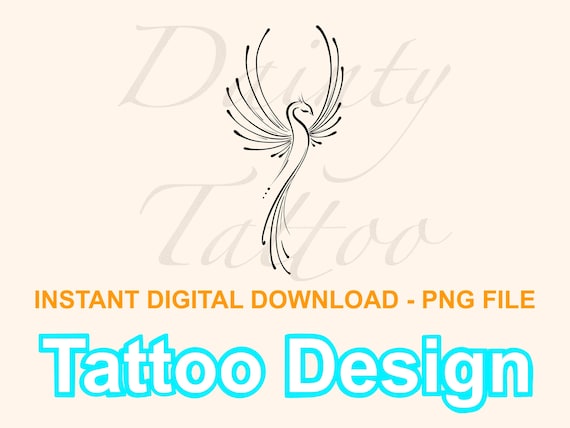 Phoenix Digital Download Tattoo Design PNG