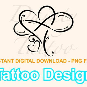 Infinity Herz Tattoo Design Digital Download PNG