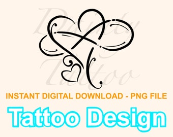 Infinity Heart Tattoo Design Digital Download PNG