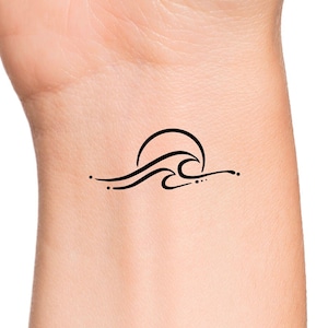 Wave Sun Temporary Tattoo