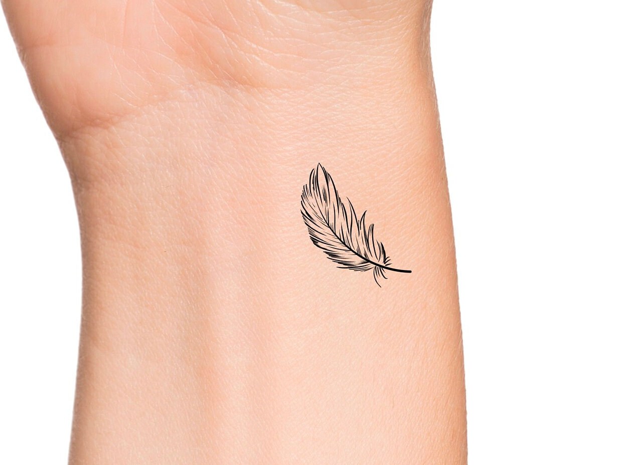 Flash Once Temporary Glue Tattoos – Feather Design, Black Blue Green Red Purple – Body Art Gift
