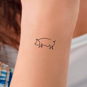 Small Pig Temporary Tattoo / Animal Tattoo