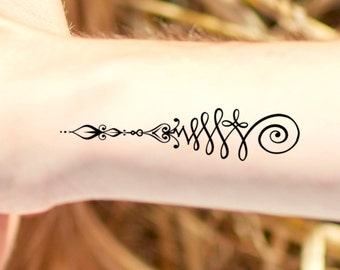 Unalome Arrow Temporary Tattoo