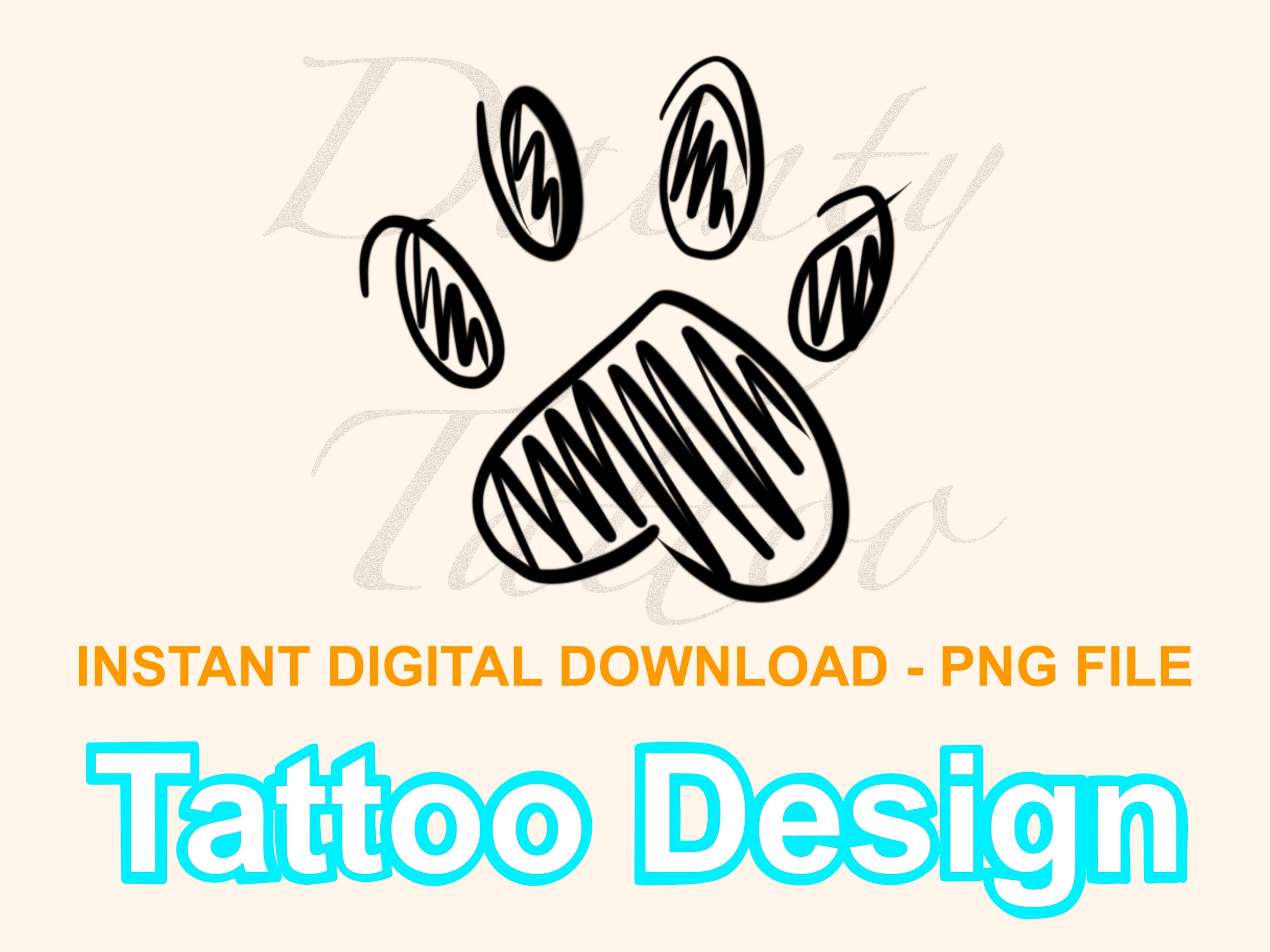 Buy Paw Print Tattoo Design Digital Download PNG Online in India - Etsy