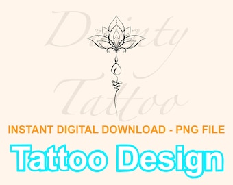 Lotus Unalome Digitaler Download PNG