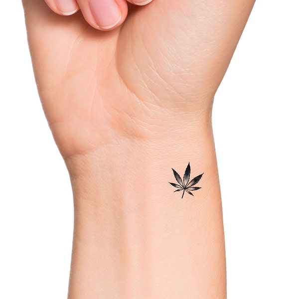 Weed Leaf Temporary Tattoo