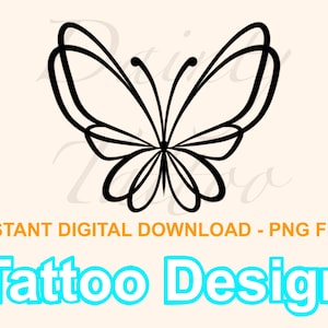 Butterfly Tattoo Design Digital Download PNG