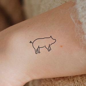 Little Pig Temporary Tattoo / Animal Tattoo