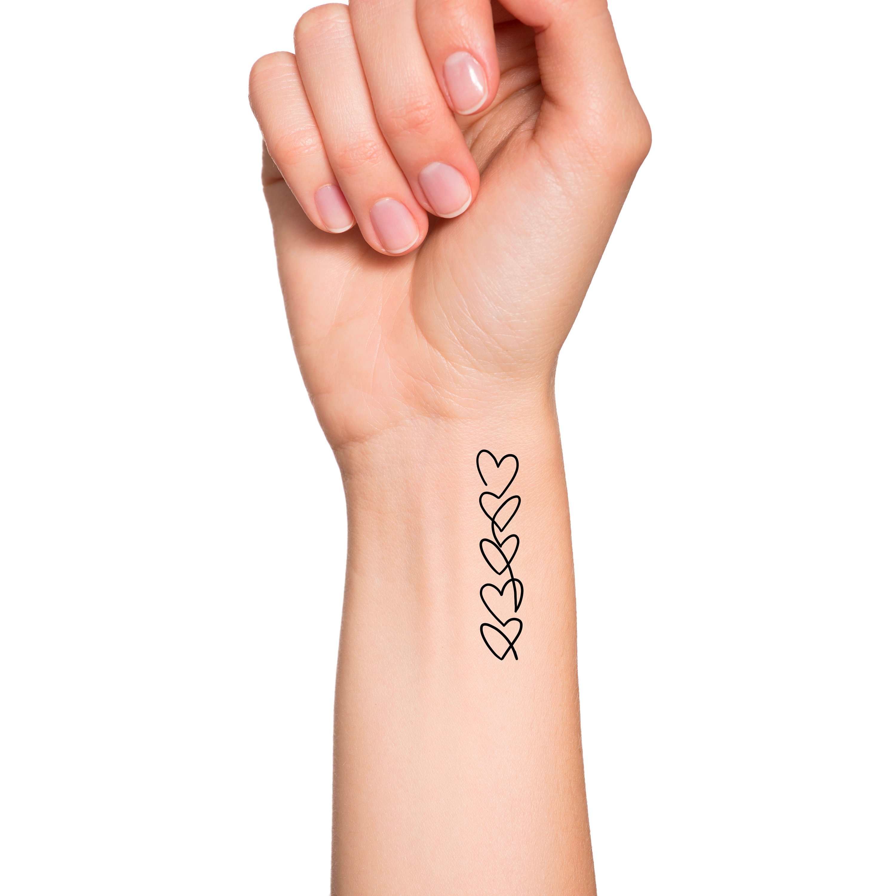 3 Hearts Temporary Tattoo Choose Number of Hearts Temporary Etsy