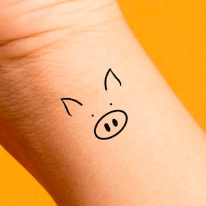 Cute Pig Temporary Tattoo