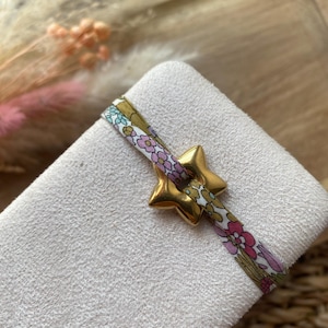 ALYA adjustable liberty flower cord bracelet star tassel charm stainless steel customizable color gold jewelry