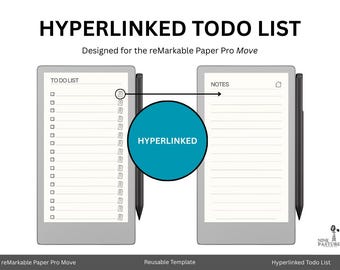 reMarkable Paper Pro Move To-Do List Notebook: Hyperlinked Digital Planner (PDF)
