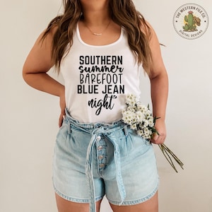 Southern Summer Barefoot Blue Jean Night - SVG/PNG/JPG File